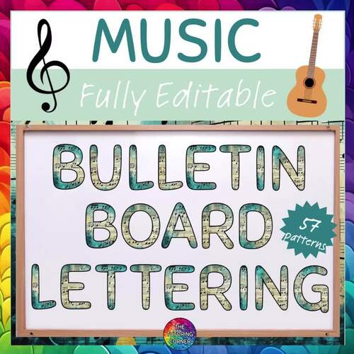 MUSIC Classroom Decor Bulletin Board Lettering | Instruments | Notes | Editable