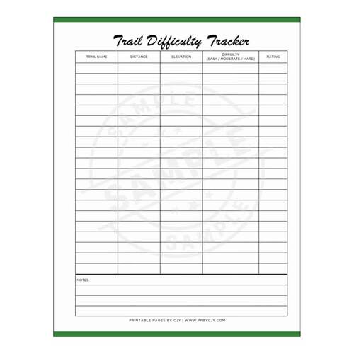 Hiking Adventure Log | 10 Page Trail Tracker Bundle by Printable Pages ...