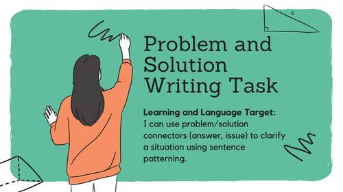 Bundle! Scaffolded Problem/Solution Writing Task ESL Level 1 Newcomer