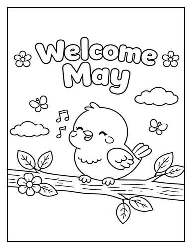 May Coloring Pages - Spring & Flower Activity Sheets - Hello May ...