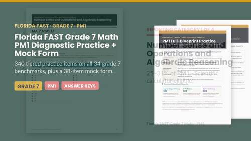 7th Grade FAST Math PM1 Practice Test & Review | Florida B.E.S.T. Test Prep