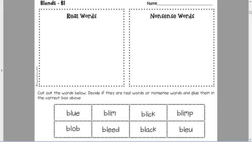 blends worksheets for s l and r blends by teaching trove tpt