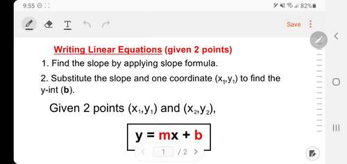 Preview of Mini Video Lesson:  Write an Equation in Slope-Intercept Form Given 2 Points