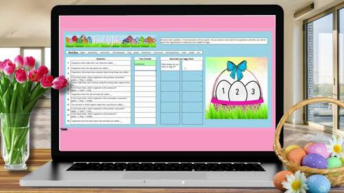 Food Web self checking worksheet and design your spring eggs! by JayZee