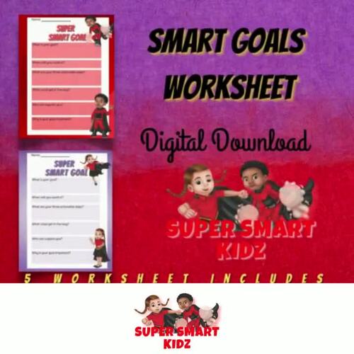 5 Elementary School Smart Goals Worksheet by MzAshley | TPT