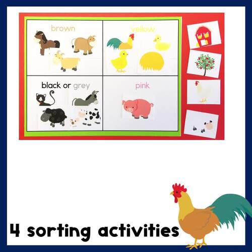 Farm Animal Math Sorting by Attributes Venn Diagrams Graphing & Data Worksheets