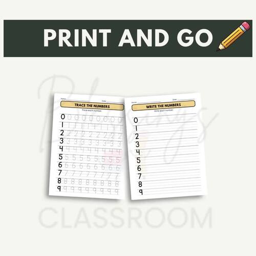 Trace and Write Numbers 0–9 | Number Writing Practice Worksheets | PreK ...