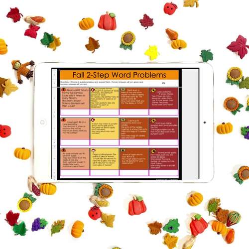 Fall Two Step Word Problem, Self-Check, Menu Choice Digital Practice ...