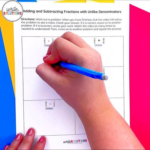 Adding Subtracting Fractions With Unlike Denominators Video Lesson