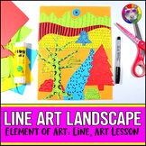 Element of Art Line Art Lesson, Line Landscape Art Project