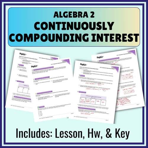Continuously Compounding Interest Notes, Worksheets 10th-12th Grade ...
