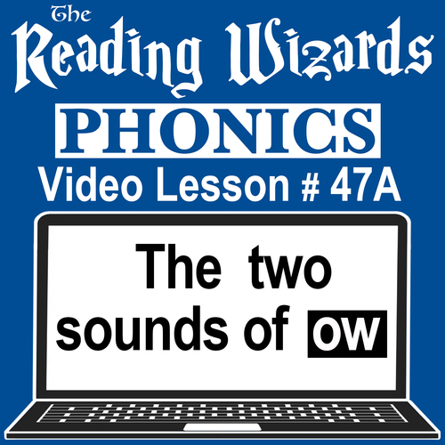 Preview of Phonics Video/Easel Lesson - The Two Sounds of OW - Reading Wizards #47A