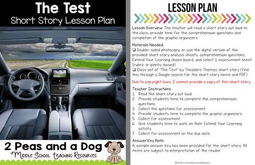 Test Short Story Lesson by 2peasandadog | TPT