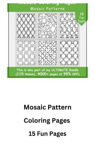 Mosaic Pattern Coloring Pages | Printable Coloring Sheets for Relaxing