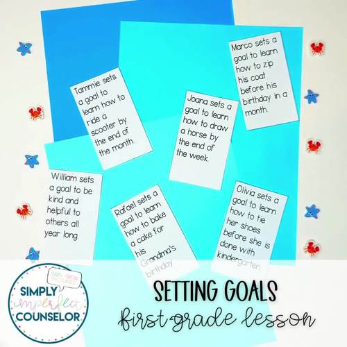 Setting Goals Counseling Lesson 1st Grade by Simply Imperfect Counselor