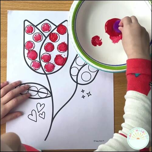 Valentine #39 s Day Dot Marker Printable Valentines Day Dot Art Fine