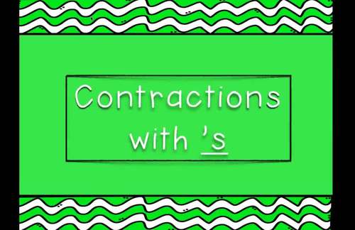 Preview of Reading Wonders Unit 2 Week 2 Grammar - Contractions With 's Teaching Video