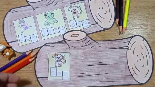 Rhyming words / Family words (og) paper craft for kindergarten - colour ...