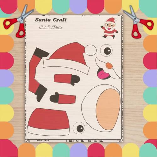 Santa Craft | Christmas Cut & Paste Activity | Holiday Fine Motor Craft