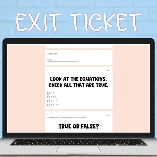 First Grade Digital Exit Tickets - Equality by Sweetnsauerfirsties