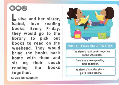 Short Stories with Main Idea- Speech Therapy - BOOM™ CARDS | TPT