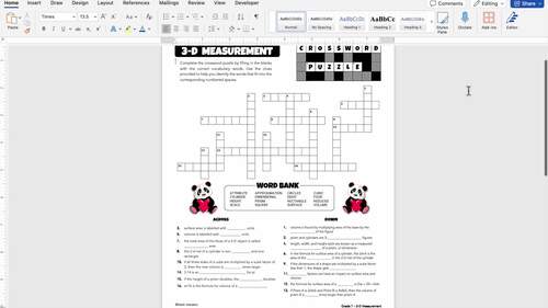 6th/7th Grade Math Fun Valentine's Day Worksheet Activity: 3-D Measurement