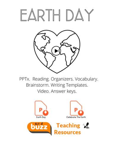 What Is Earth Day. Reading. Video. PPTx. Writing. Cloze. Brainstorm ...