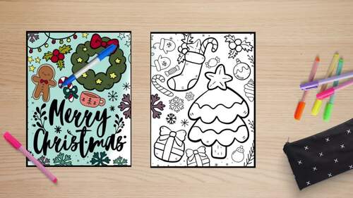 Christmas Coloring Page - Oversized by Brittany Henderson | TPT