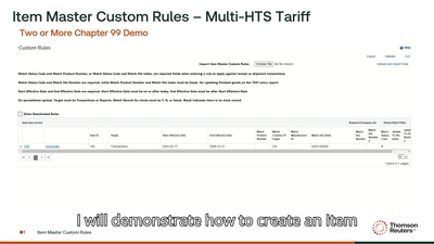 How to enter in more than one chapter 99 Multi-HTS Tariff - Product ...
