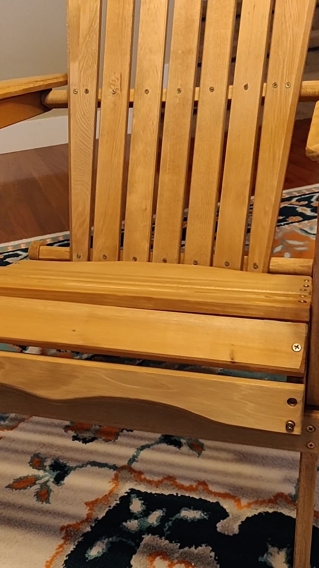 Folding Wooden Adirondack Chair, Outdoor Furniture w/ 350lb