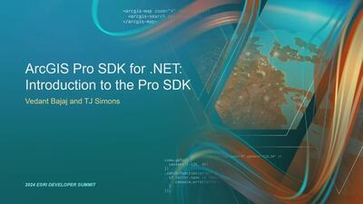 ArcGIS Pro SDK for .NET: Introduction to the Pro SDK - Esri Videos: GIS ...