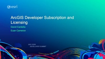 ArcGIS Developer Subscription and Licensing - Esri Videos: GIS, Events ...