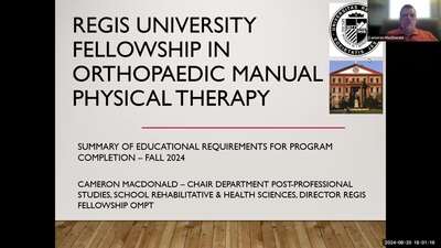 FOMPT Fall 2024 Orientation - Regis University MediaSpace