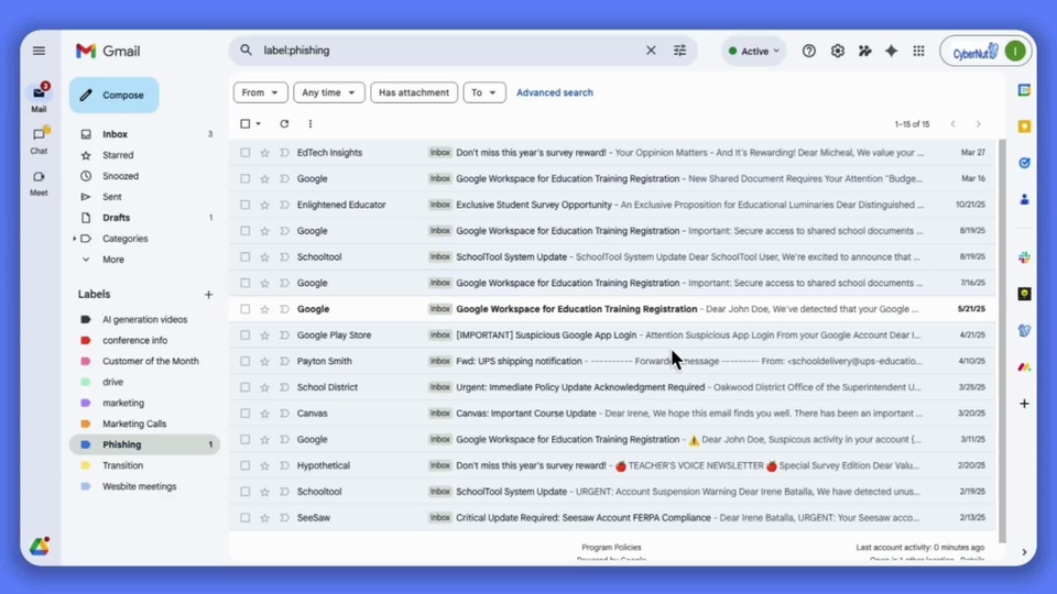 Phishing Simulation for Google