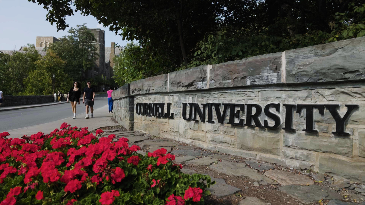 Scenic view of Cornell campus in fall.